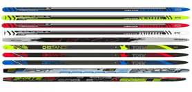 Лыжи беговые STC 170 см, дерево-пластик, с насечкой