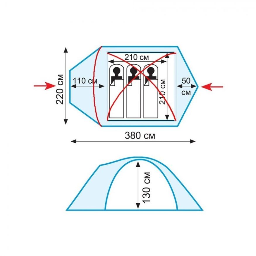 Палатка Tramp Mountain 3 v2, серый
