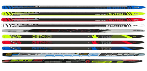 Лыжи беговые STC 200 см дерево-пластик, без насечки