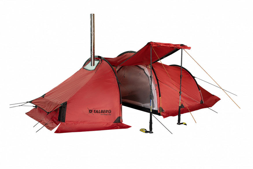 Палатка TALBERG Norga 2, двухместная, с выходом под трубу, красный цвет