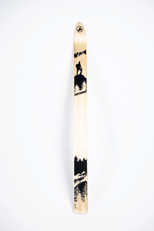 Лыжи Лесные, дерево-пластик, длина 165 см, ширина 11 см