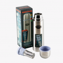 Термос Биосталь с узкой горловиной и пробкой с ситечком, 0,5 л