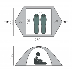 Палатка Btrace Travel 2-местная, зеленая